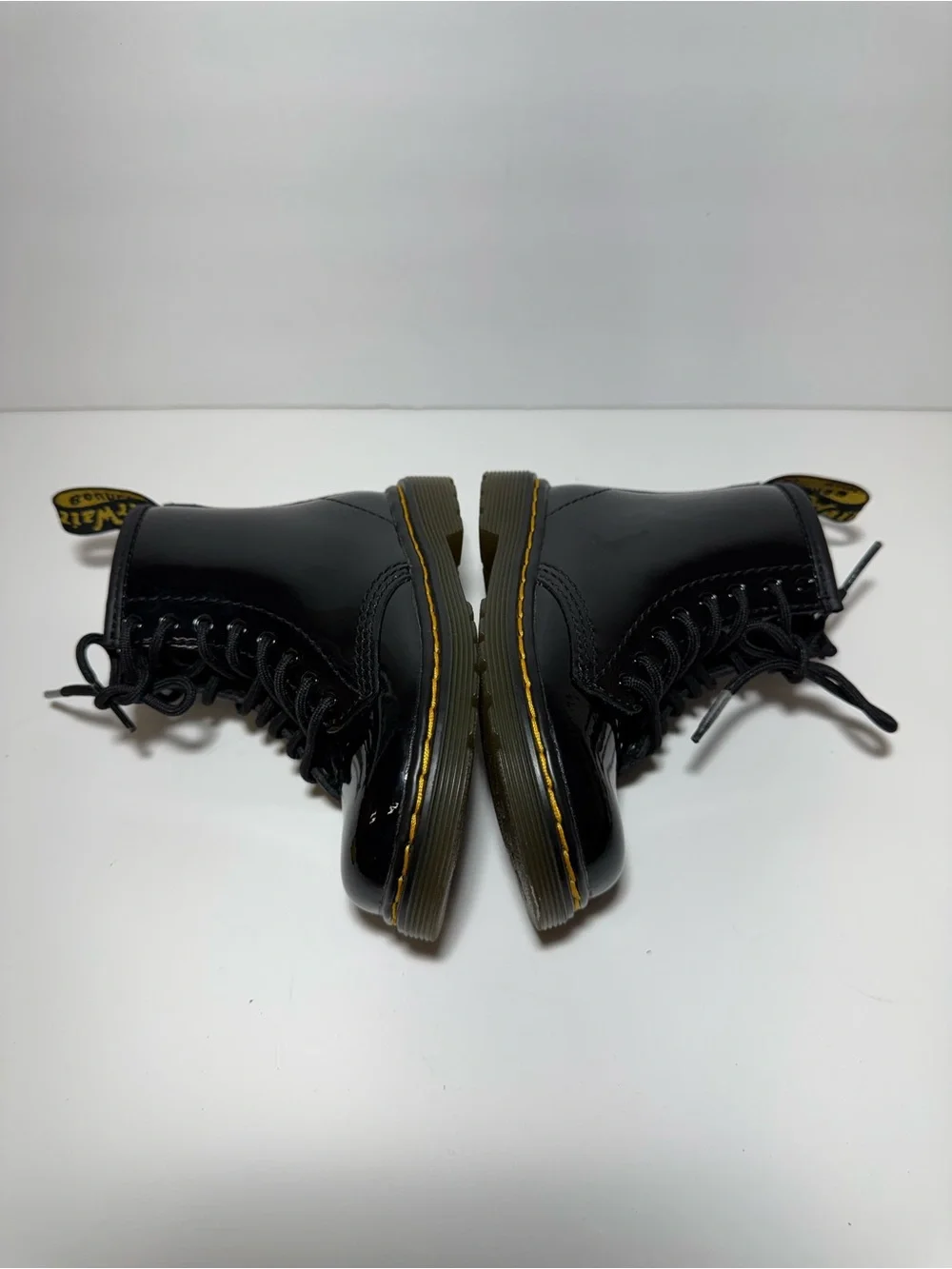 Dr. Martens TODDLER 1460 BLAK  PATENT LEATHER LACE UP BOOTS Size  8